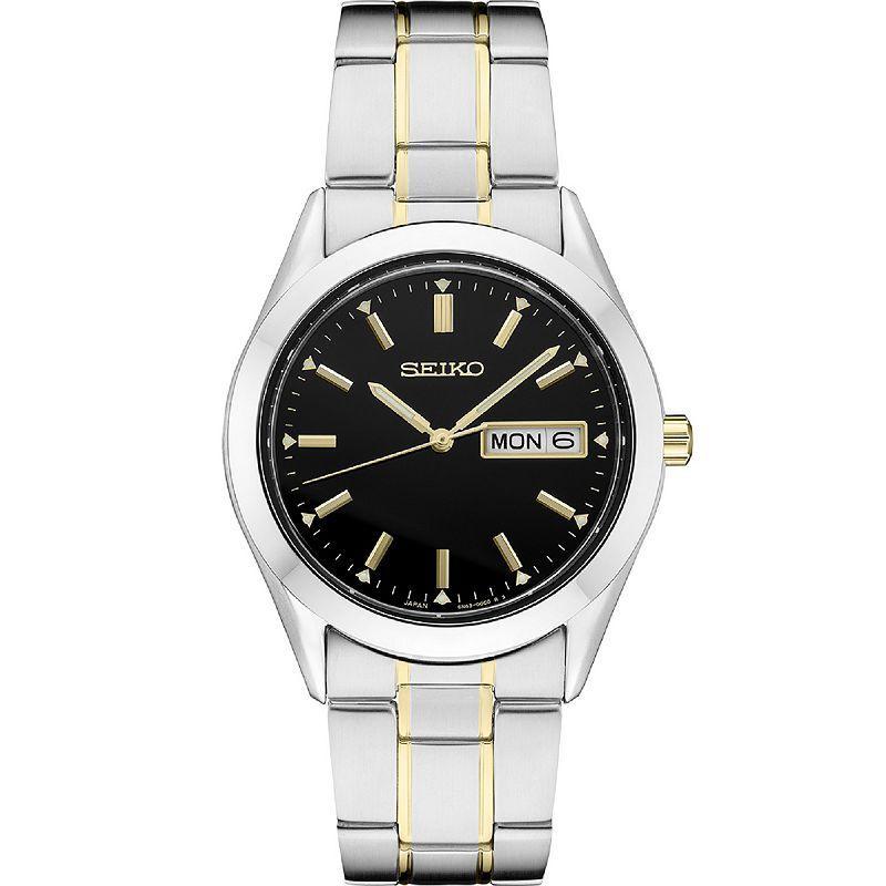 Seiko Mens Essential Two Tone Black Dial Watch - SUR363 Multicolor Product Image