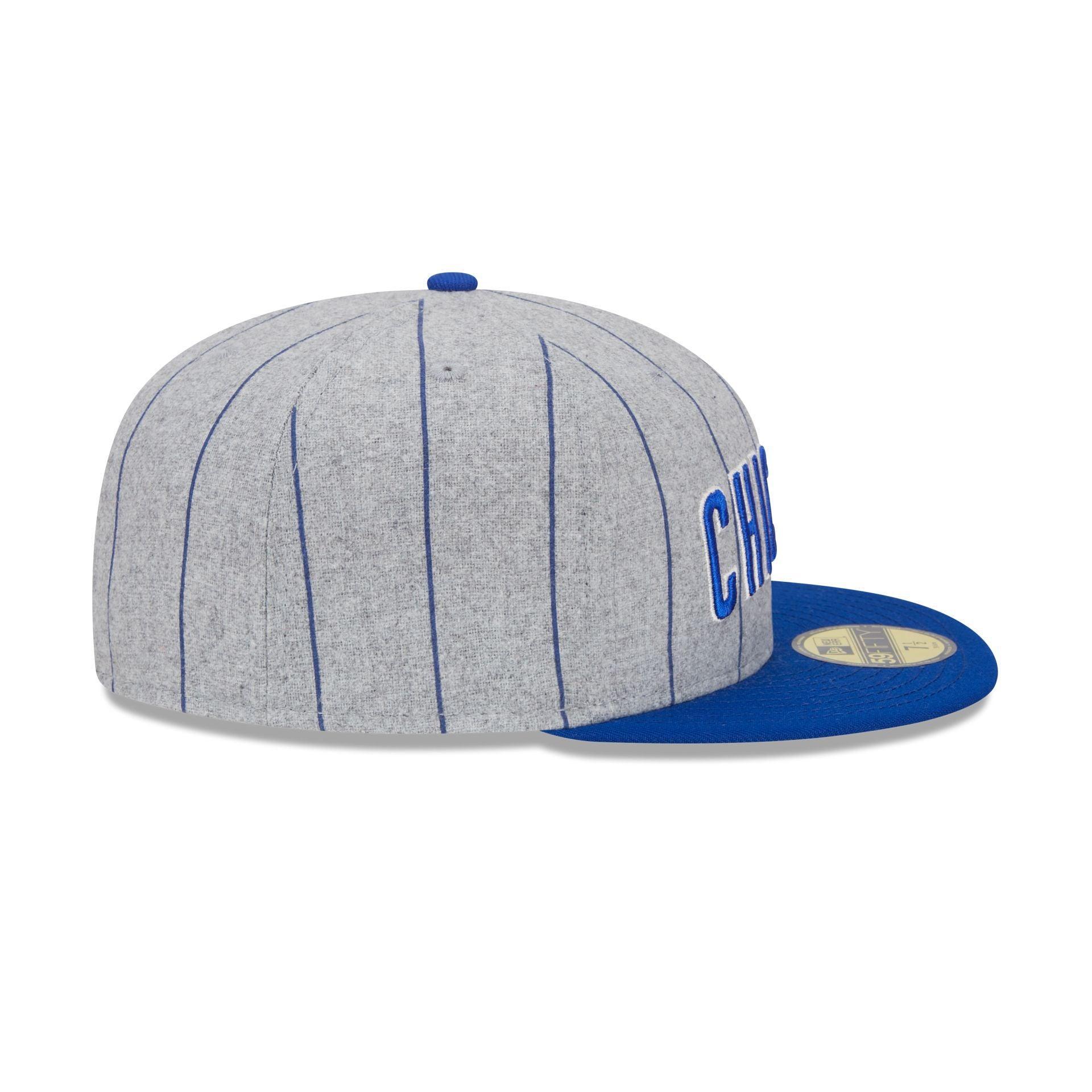 Chicago Cubs Heather Pinstripe 59FIFTY Fitted Hat Male Product Image