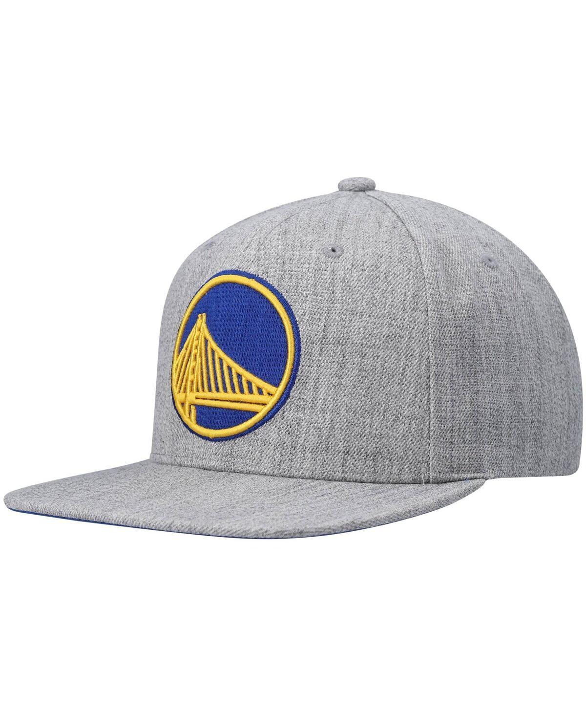 Mens Mitchell & Ness Heathered Gray Golden State Warriors 2.0 Snapback Hat Product Image