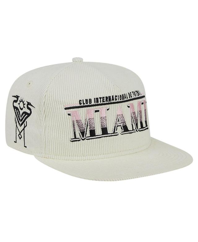 Mens New Era White Inter Miami CF Throwback Corduroy Golfer Adjustable Hat Product Image