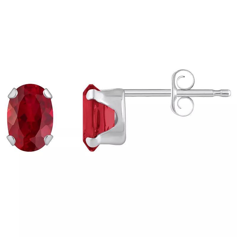 Macys Gemstone Stud Earrings in 10k White Gold Product Image