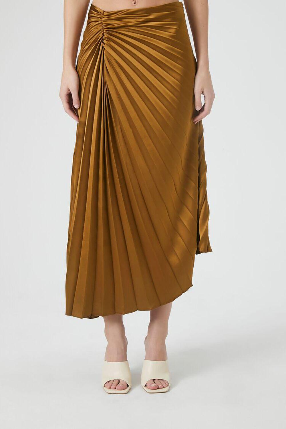 Pleated Satin Maxi Skirt | Forever 21 Product Image