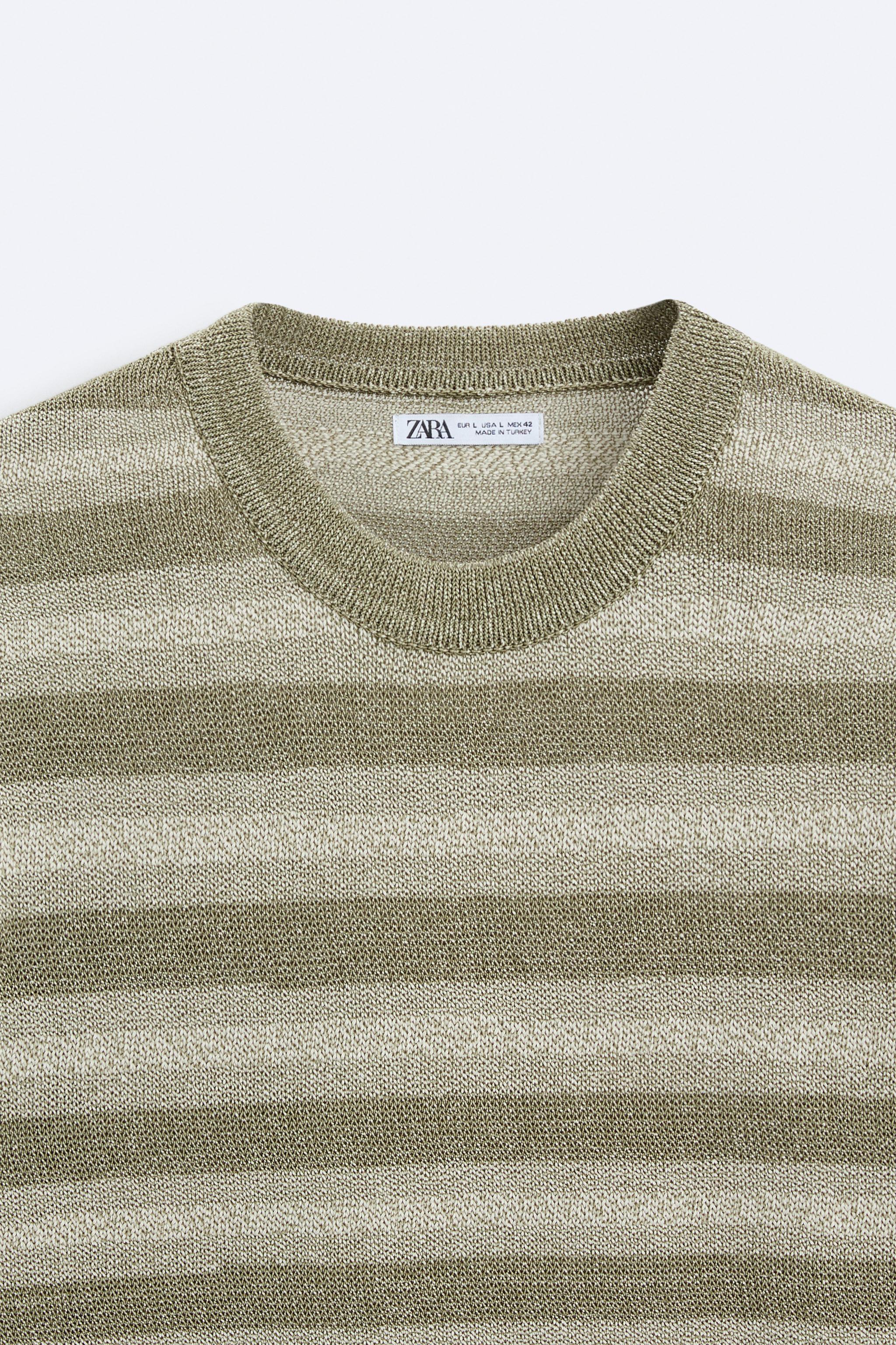 JACQUARD STRIPED KNIT T-SHIRT Product Image