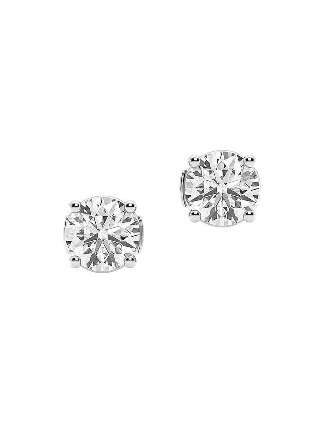 Womens 14K White Gold & 3 TCW Round Lab-Grown Diamond Stud Earrings Product Image