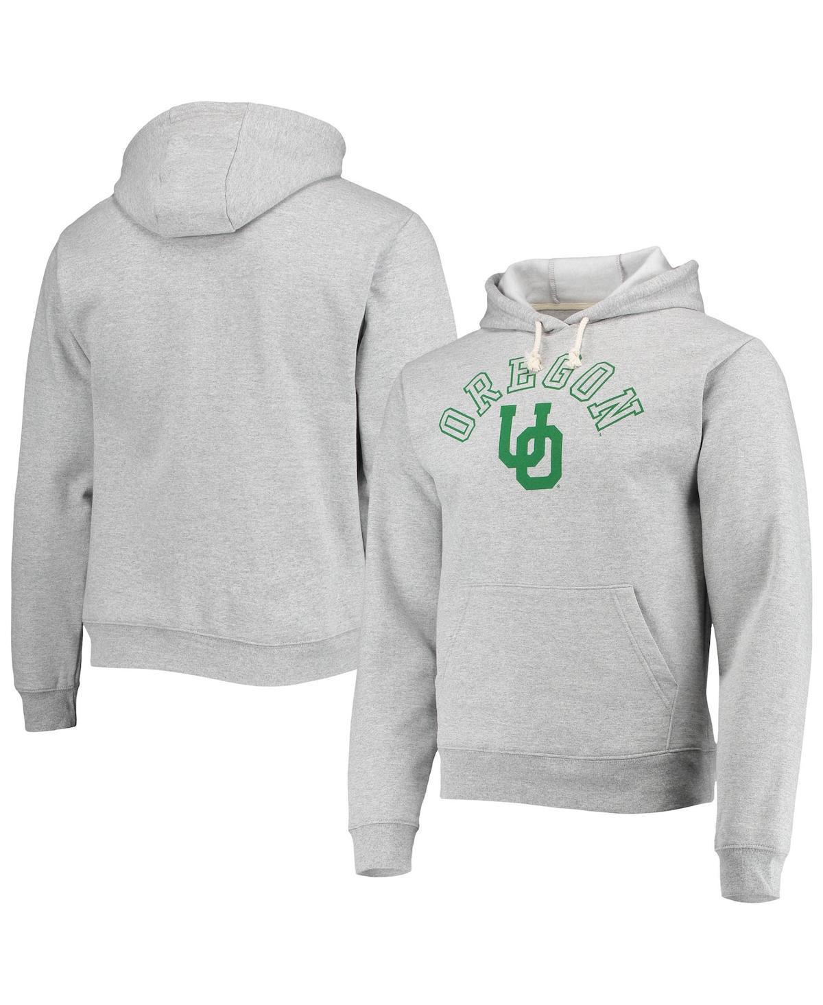 Mens League Collegiate Wear Heathered Gray Oregon Ducks Seal Neuvo Essential Fleece Pullover Hoodie Product Image