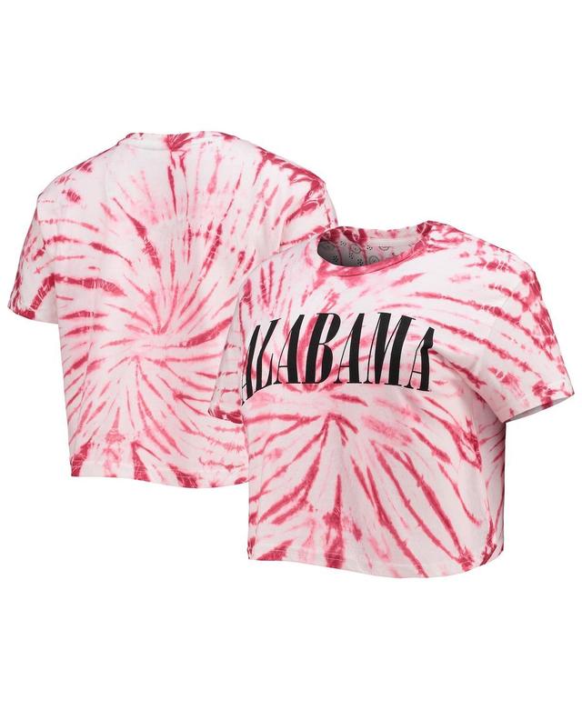 Womens Pressbox Crimson Alabama Crimson Tide Showtime Tie-Dye Crop T-Shirt Product Image