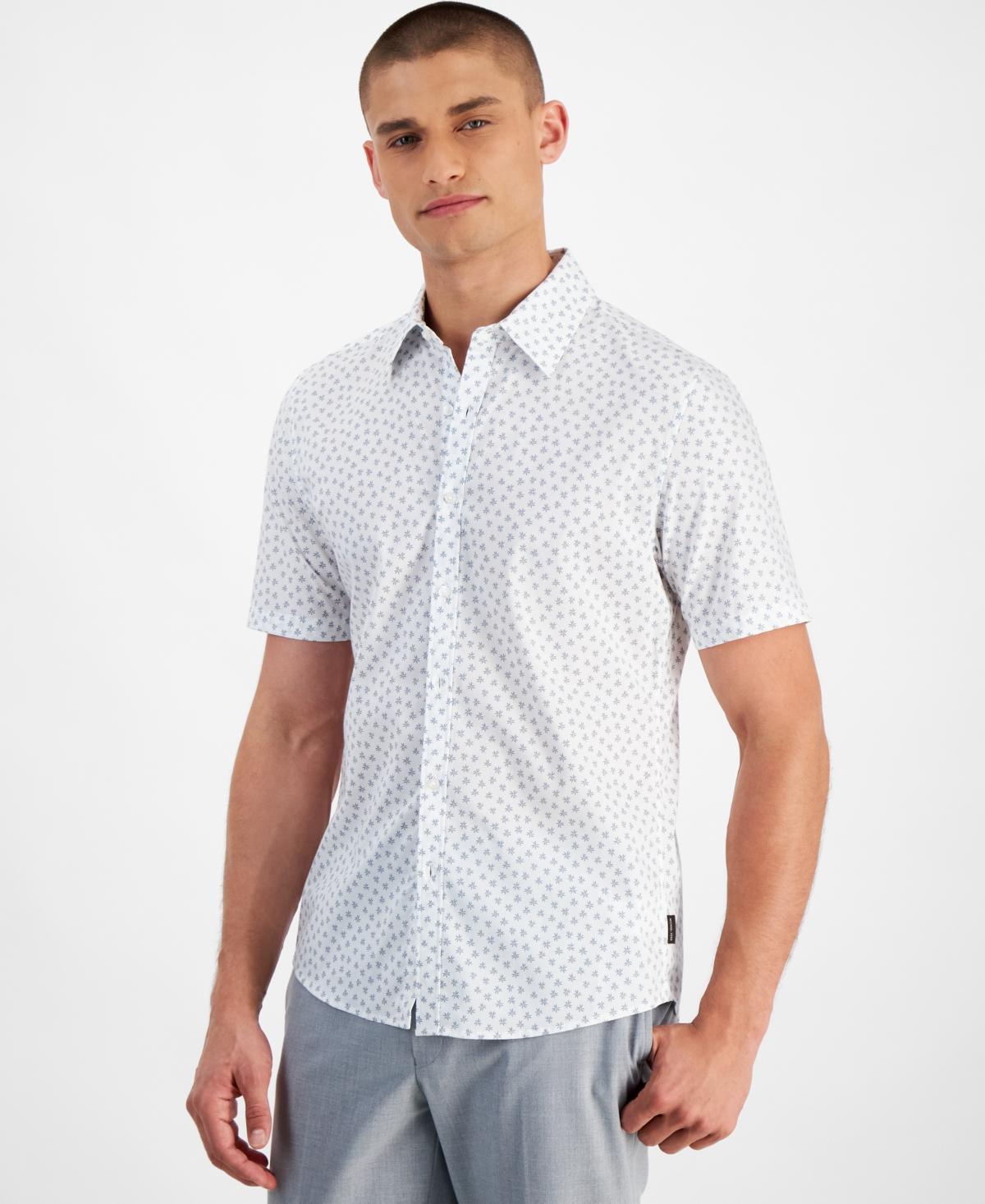 Michael Kors Mens Short Sleeve Button-Front Petal Top Chambray Shirt Product Image