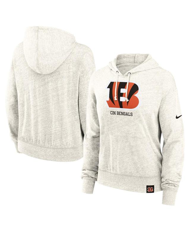 Nike Womens Cream Cincinnati Bengals Gym Vintage-like Logo Pullover Hoodie Product Image