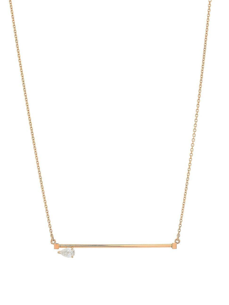 Womens Serti Sur Vide 14K Rose Gold & Diamond Pendant Necklace Product Image