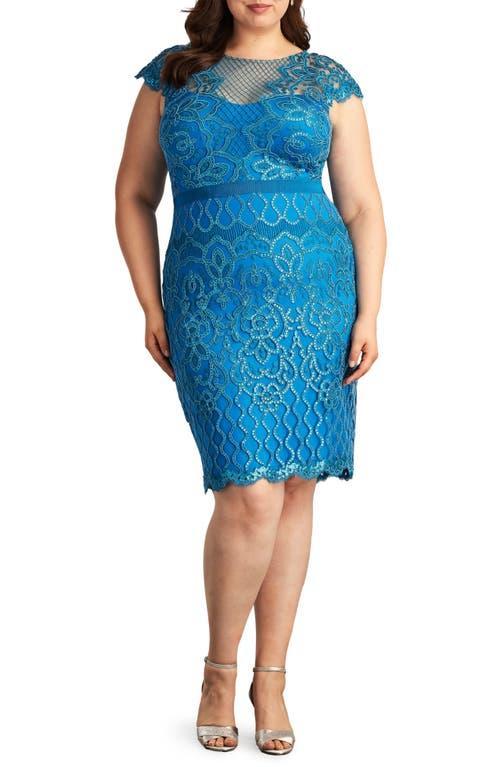 Tadashi Shoji Sequin Cap Sleeve Lace Dress Product Image