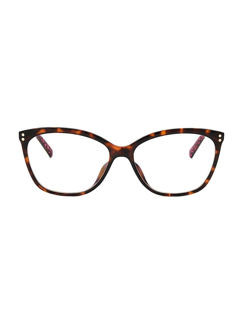 Womens Milena 55MM Blue Block Cat-Eye Glasses Product Image