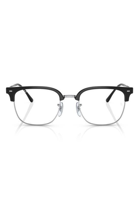 RAY BAN 51mm Square New Clubmaster In Black Silver Product Image