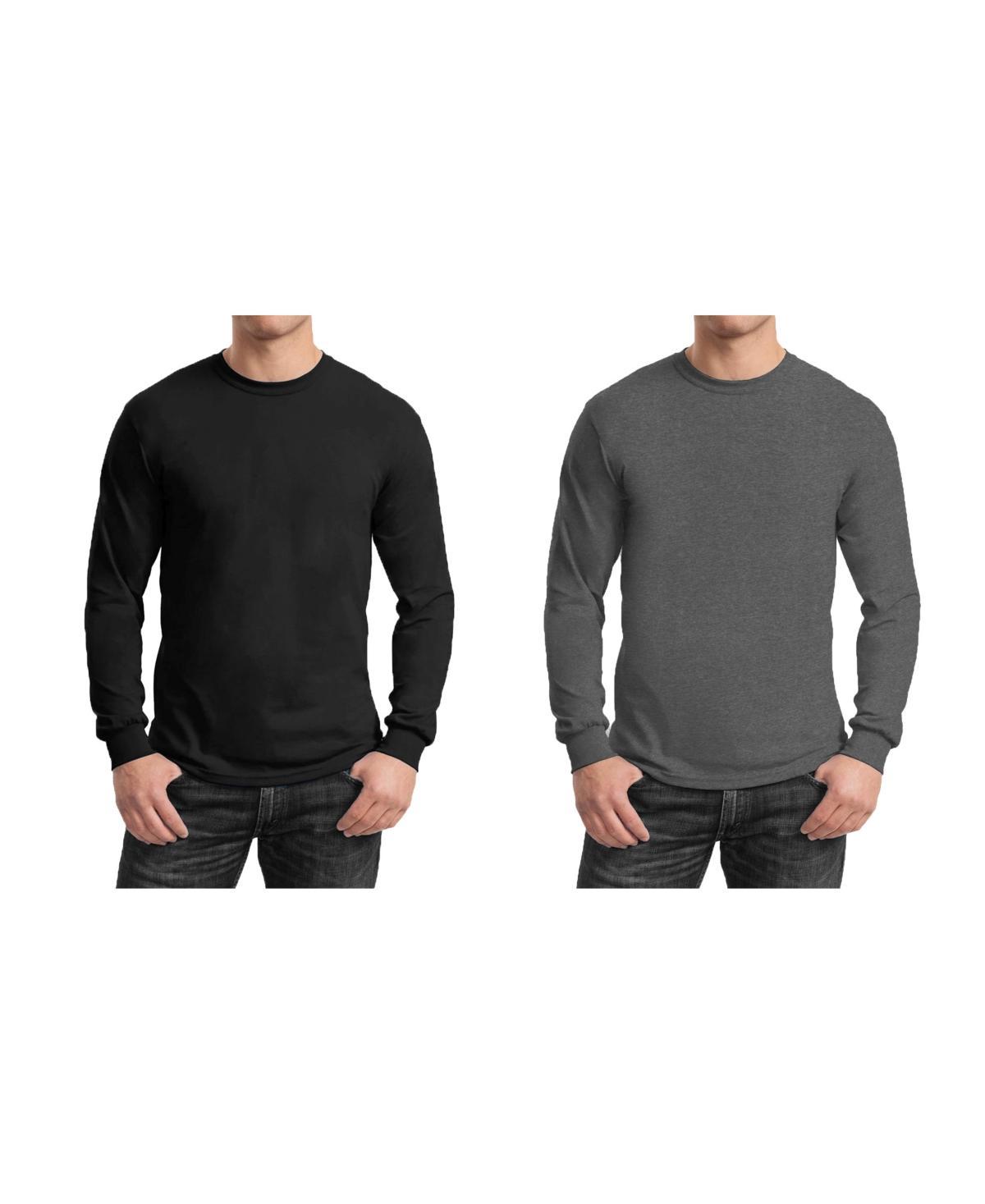 Galaxy By Harvic Mens 2-Pack Egyptian Cotton-Blend Long Sleeve Crew Neck Tee - Navy Product Image