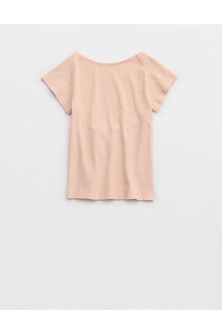 Aerie Ribbed Open Back T-Shirt Women's Product Image