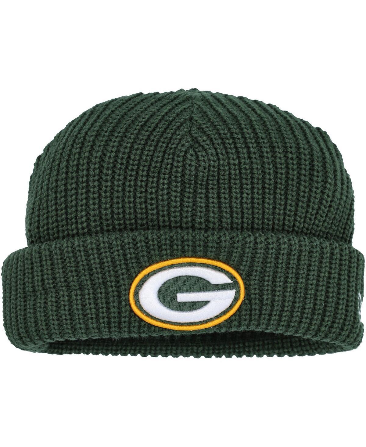 Mens New Era Bay Packers Fisherman Skully Cuffed Knit Hat Product Image