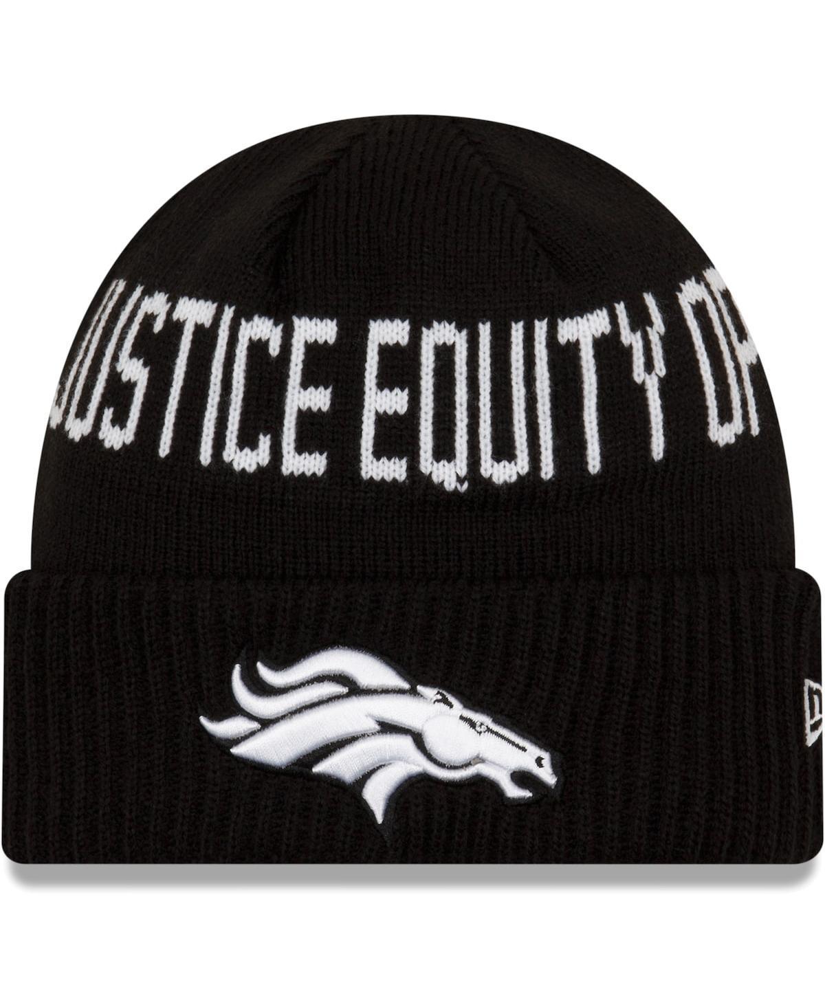 Mens New Era Black Denver Broncos Team Social Justice Cuffed Knit Hat Product Image