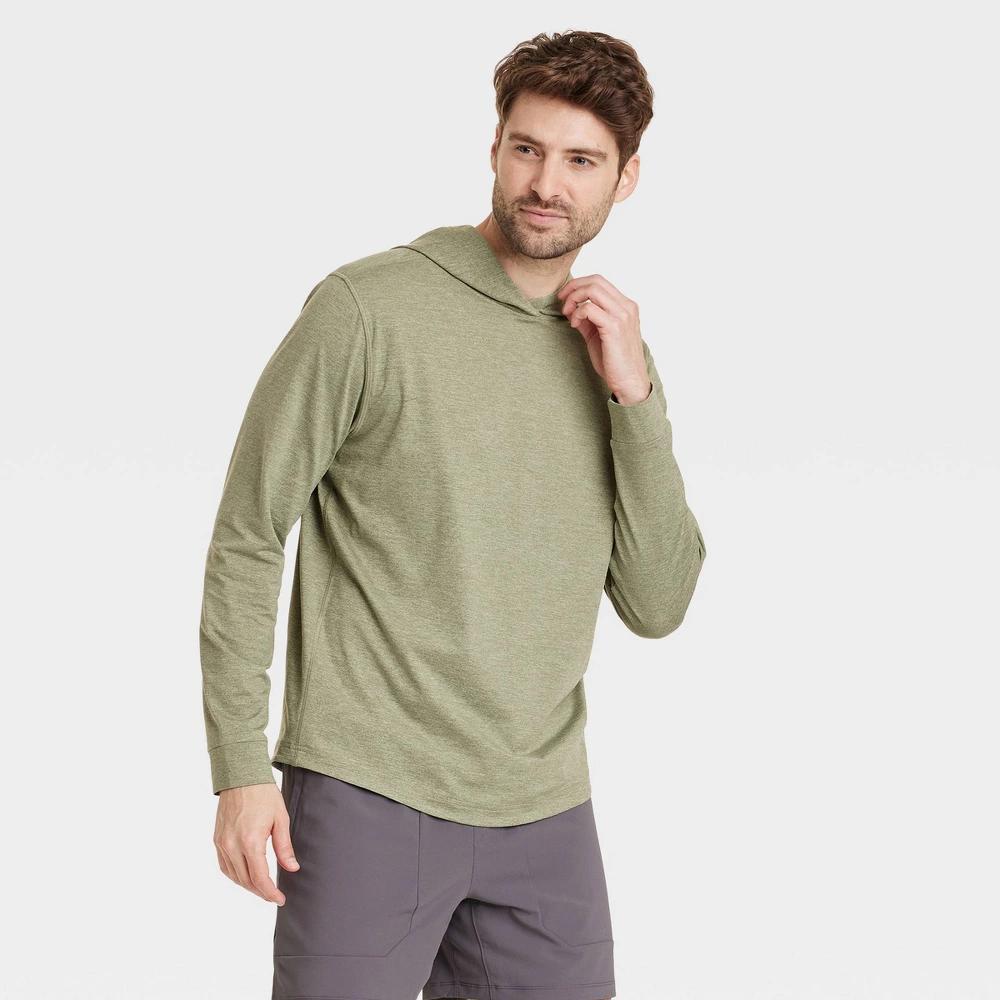 Mens Soft Stretch Hooded Long Sleeve Top - All In Motion Heathered M Product Image