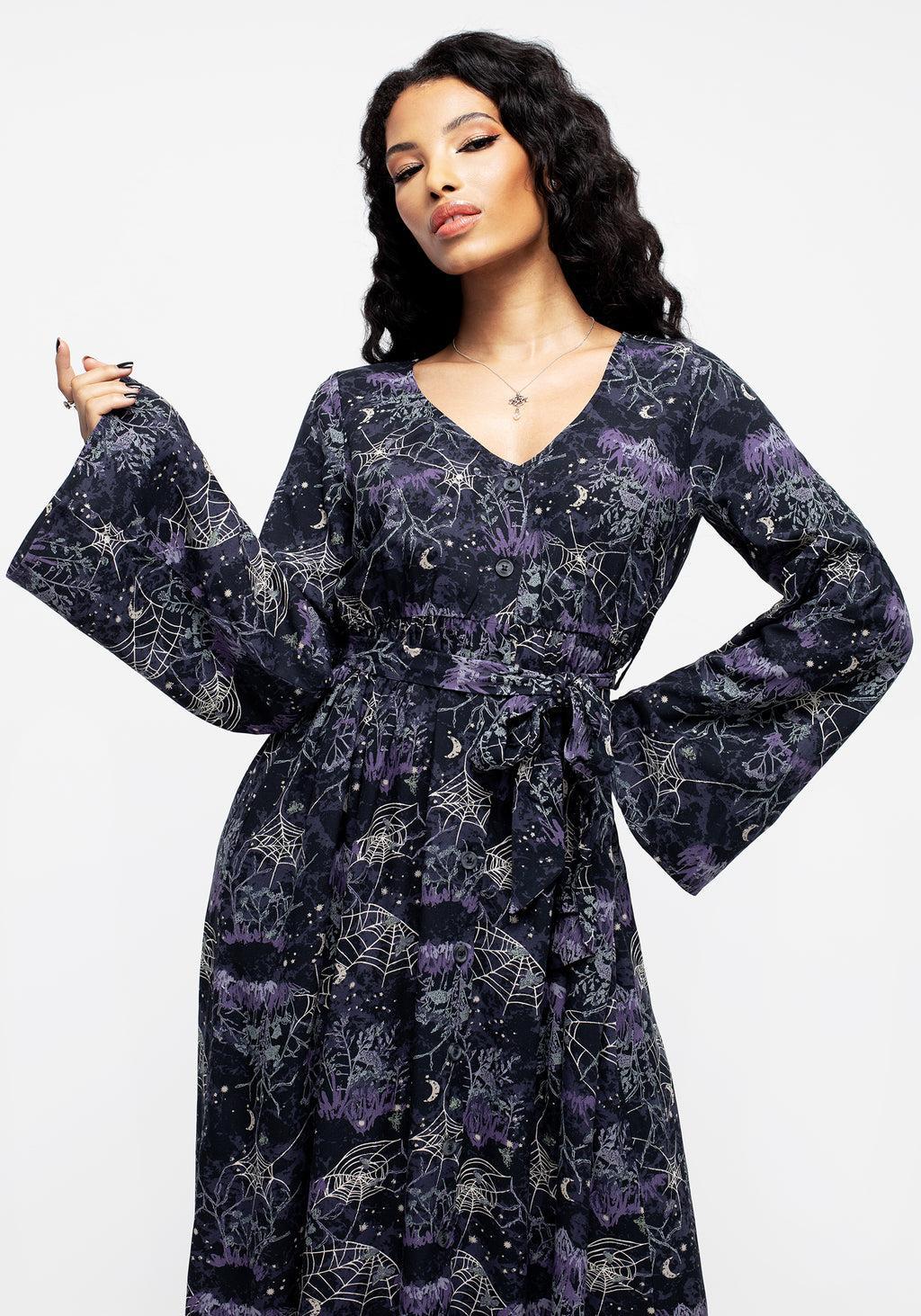 Hawthorn Flute Sleeve Belted Midaxi Dress Product Image