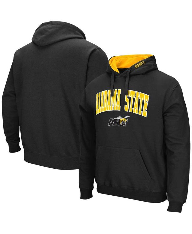 Mens Colosseum Black Alabama State Hornets Arch & Logo Pullover Hoodie Product Image