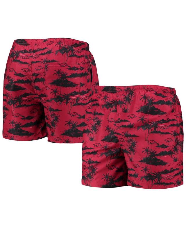 Mens FOCO Cardinal Arkansas Razorbacks Island Palm Swim Trunks Product Image