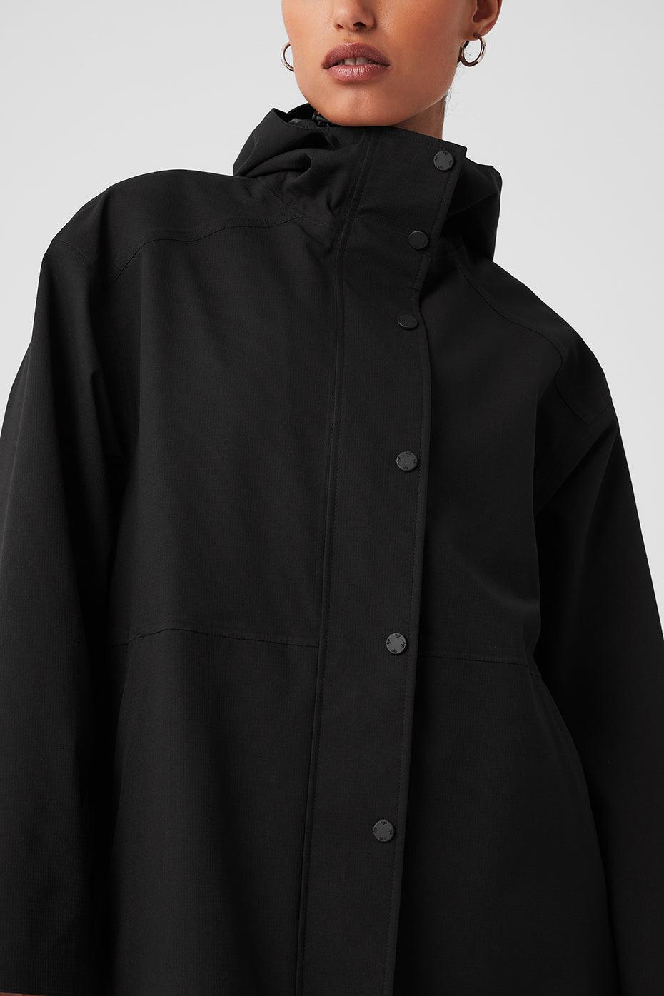 Rain Or Shine Long Coat - Black Female Product Image