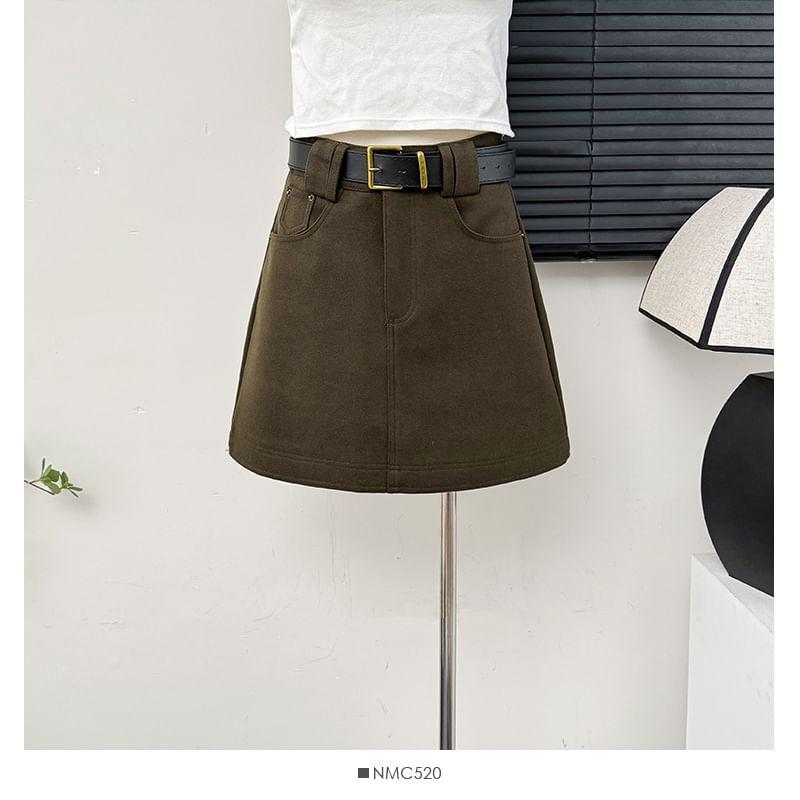 High-Rise Wool Mini Skirt Product Image