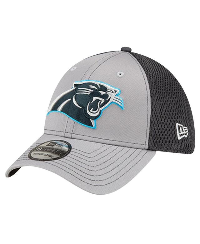 Mens New Era Gray Carolina Panthers Grayed Out Neo 39THIRTY Flex Hat Product Image