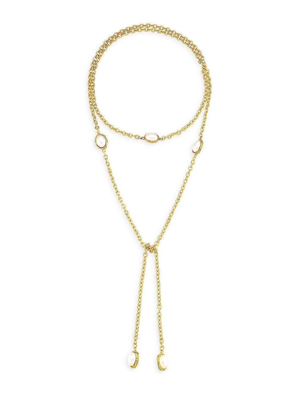 Womens Cravette 22K Yellow Goldplated & Cultured Freshwater Pearl Necklace Product Image