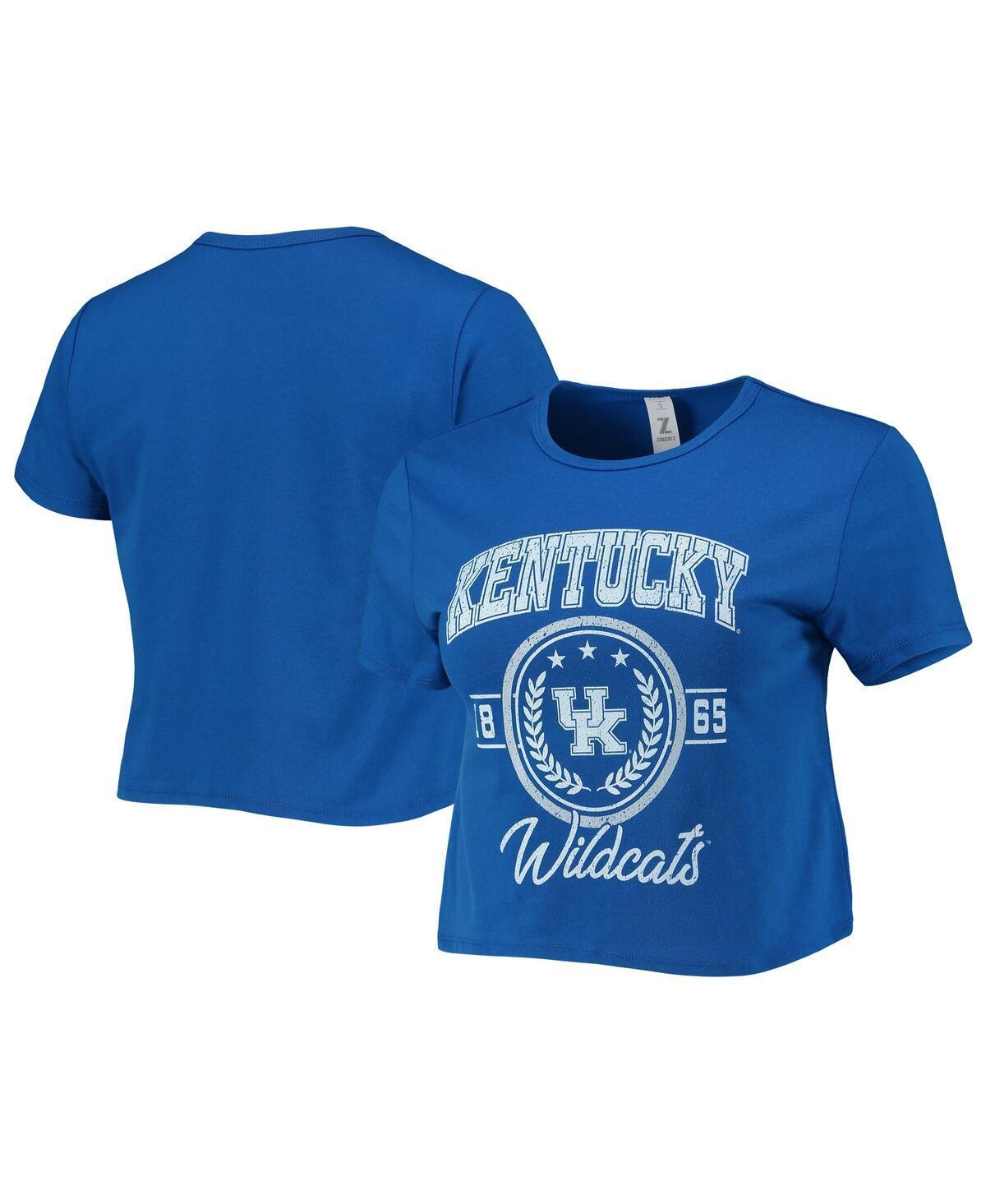 Womens ZooZatz Royal Distressed Kentucky Wildcats Core Laurels Cropped T-shirt product image