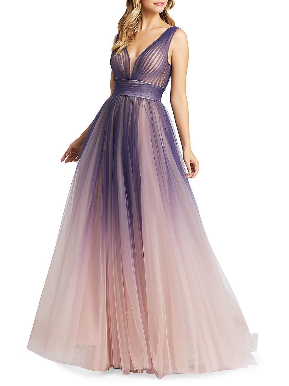 Womens Gradient V-Neck Ballgown Product Image