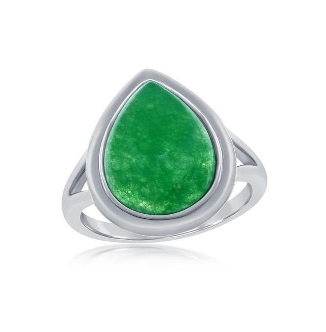 Argento Bella Stirling Silver Pear-Shaped Green Quartz Ring, Womens Sterling Product Image