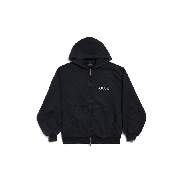 Balenciaga | Vogue Zip-up Hoodie Regular Fit in Black Faded Product Image