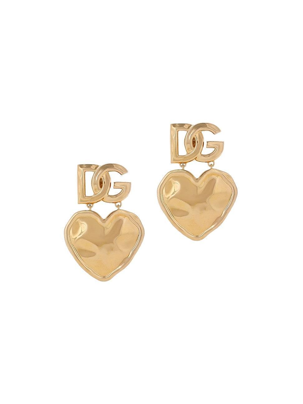 Womens Goldtone Heart Drop Clip-On Earrings Product Image