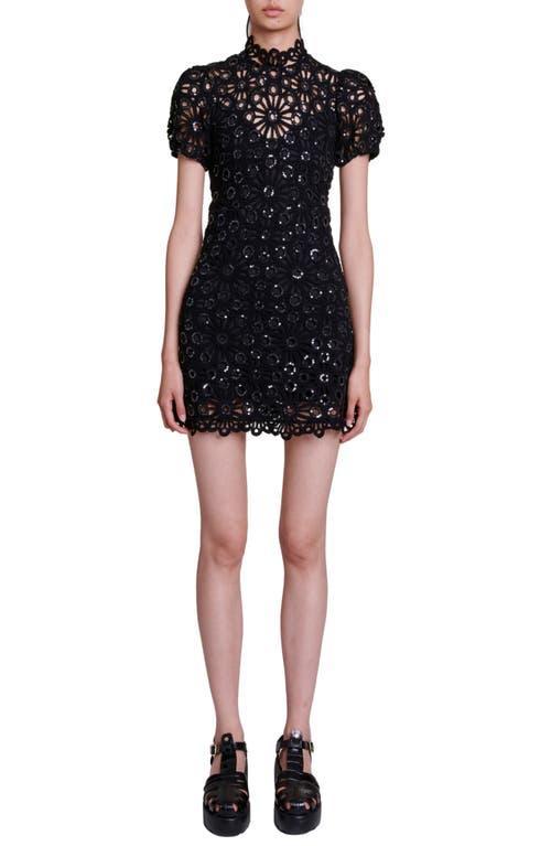 maje Rozimette Sequin & Lace Minidress Product Image