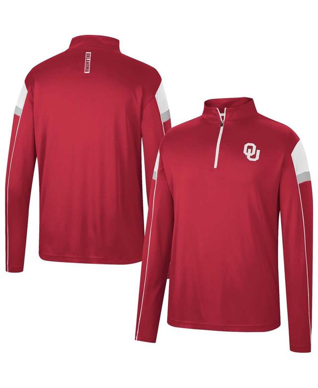 Mens Colosseum Crimson Oklahoma Sooners Golf Match Quarter-Zip Windshirt Product Image