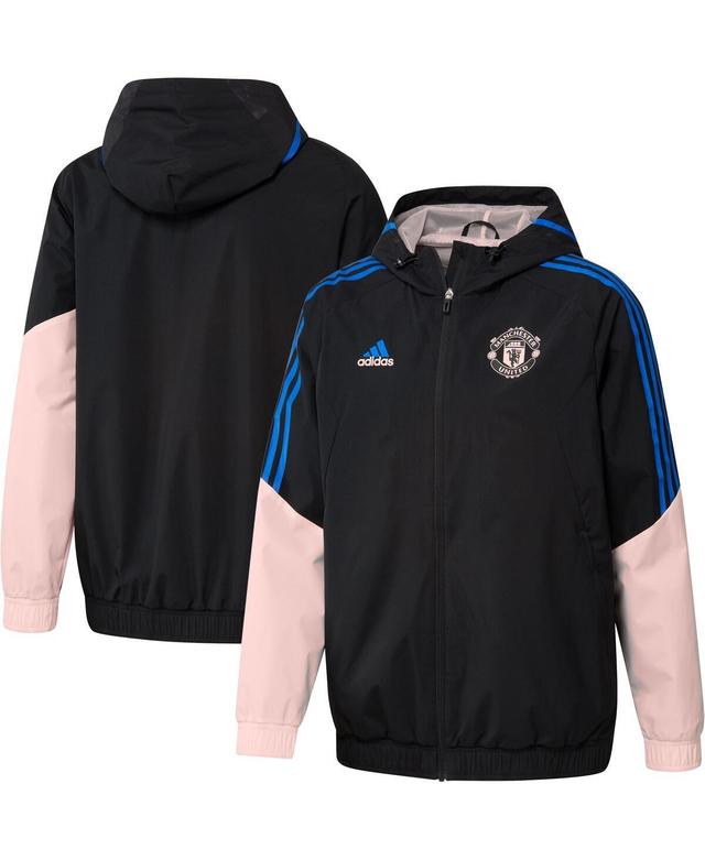 Mens adidas Manchester United Training All-Weather Raglan Full-Zip Hoodie Jacket Product Image