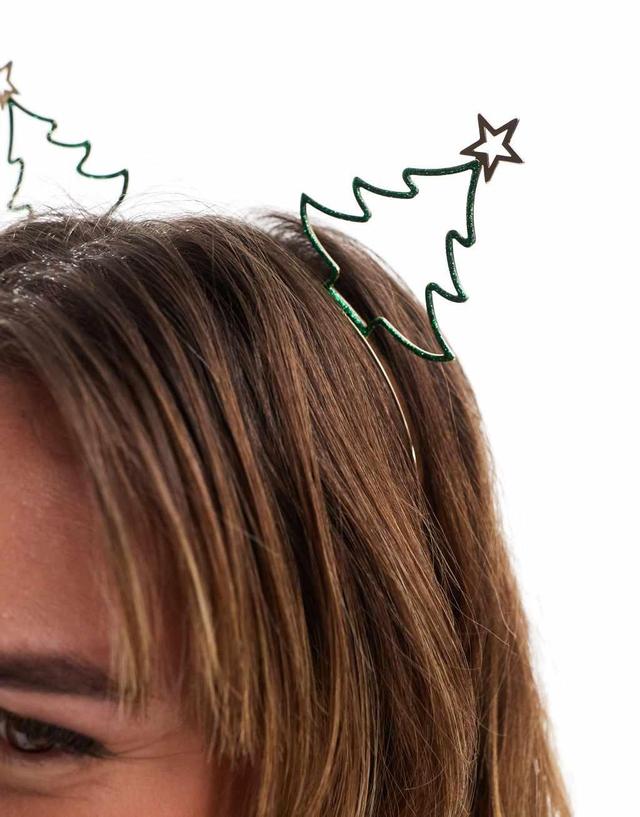 ASOS DESIGN headband with christmas tree design Product Image