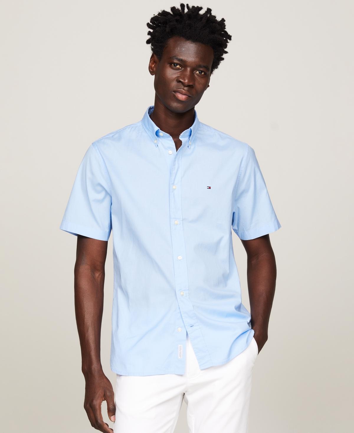 Tommy Hilfiger Mens Short Sleeve Flex Poplin Button-Down Shirt Product Image