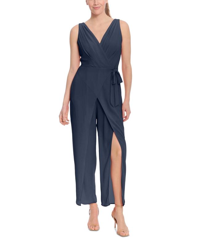 London Times Womens Tie-Waist Jumpsuit Product Image