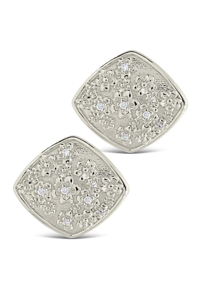 Ophelia CZ Floral Stud Earrings Product Image