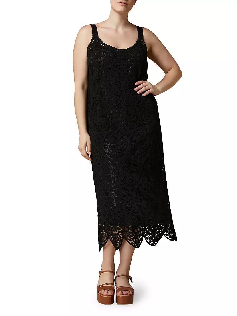 Womens Plus Size Riber Embroidered Cotton-Blend Slipdress Product Image