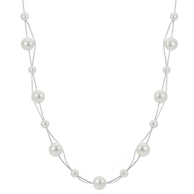 PearLustre by Imperial Sterling Silver Multi Chain Freshwater Cultured Pearl Necklace, Womens Product Image