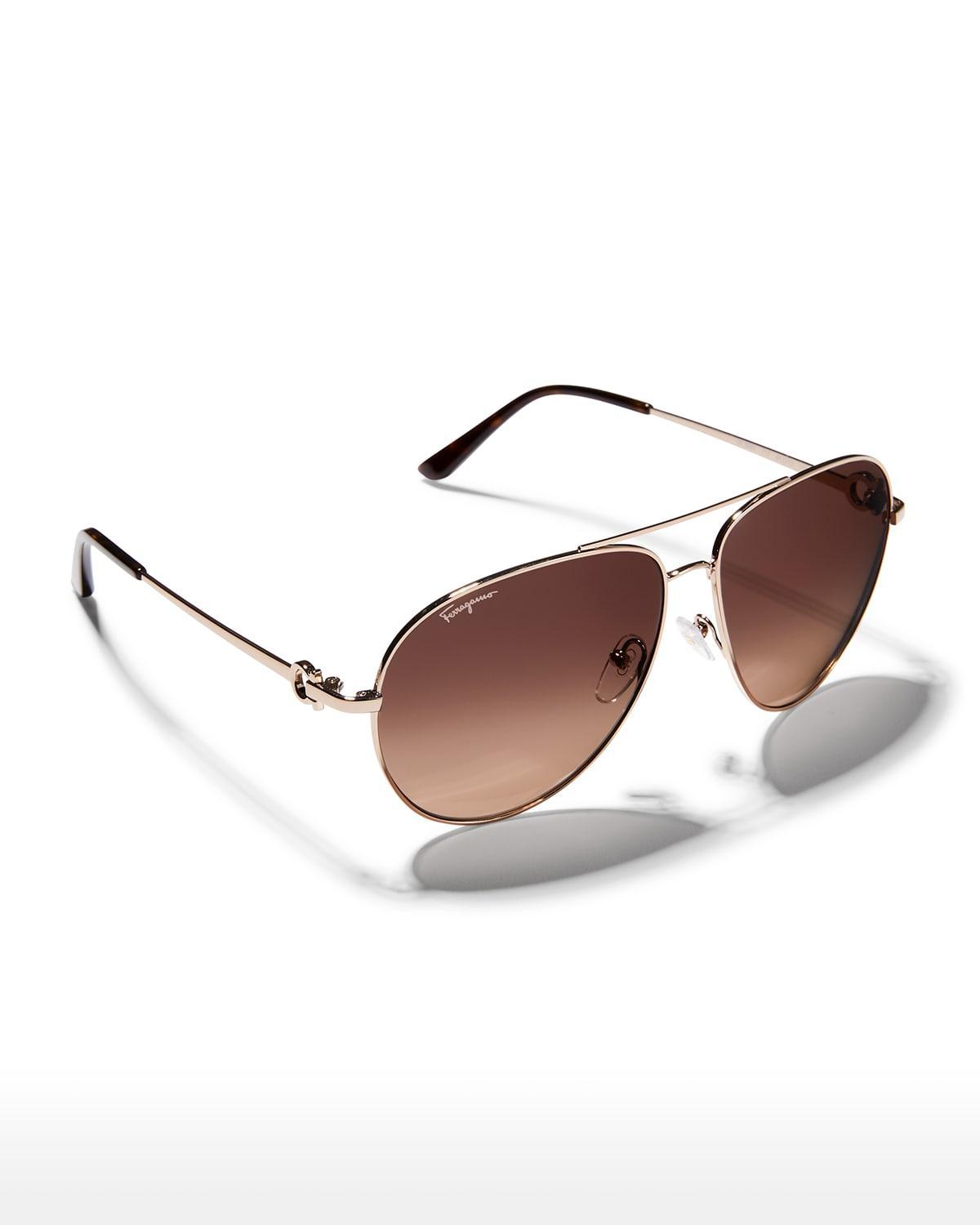 FERRAGAMO 61mm Timeless Aviator Sunglasses Product Image