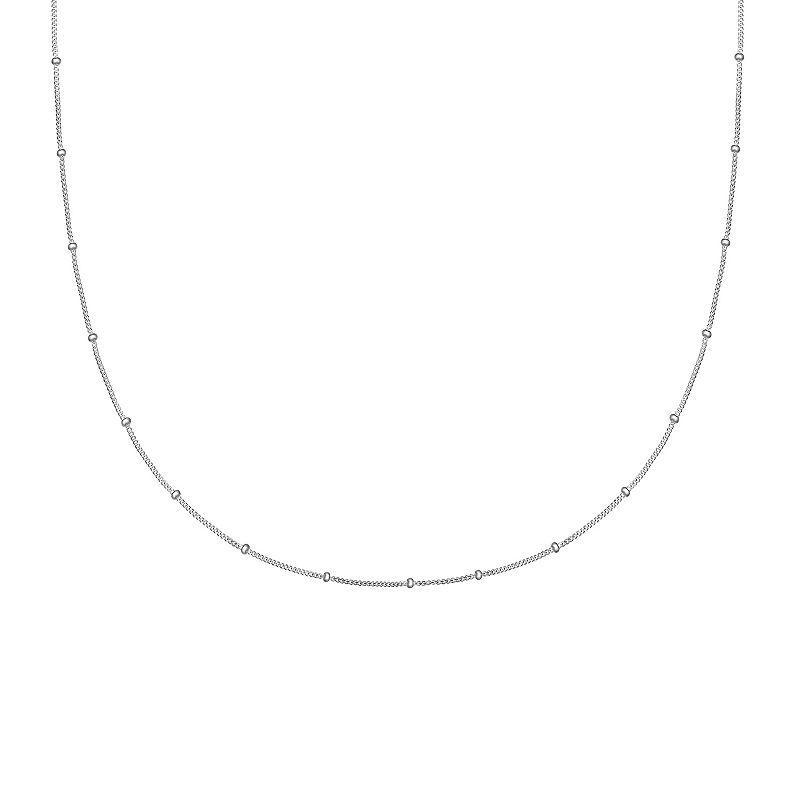 PRIMROSE Sterling Silver Polished Bead Curb Chain Necklace, Womens Product Image