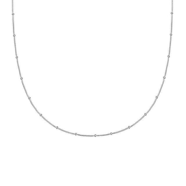 PRIMROSE Sterling Silver Polished Bead Curb Chain Necklace, Womens Product Image