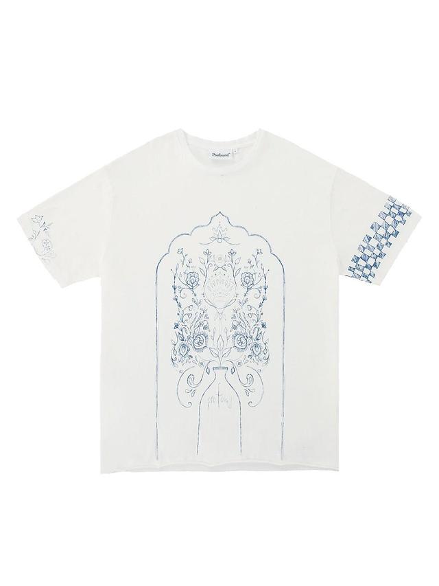 Mens Pen Flower Short-Sleeve T-Shirt - White - Size XXL - White - Size XXL Product Image