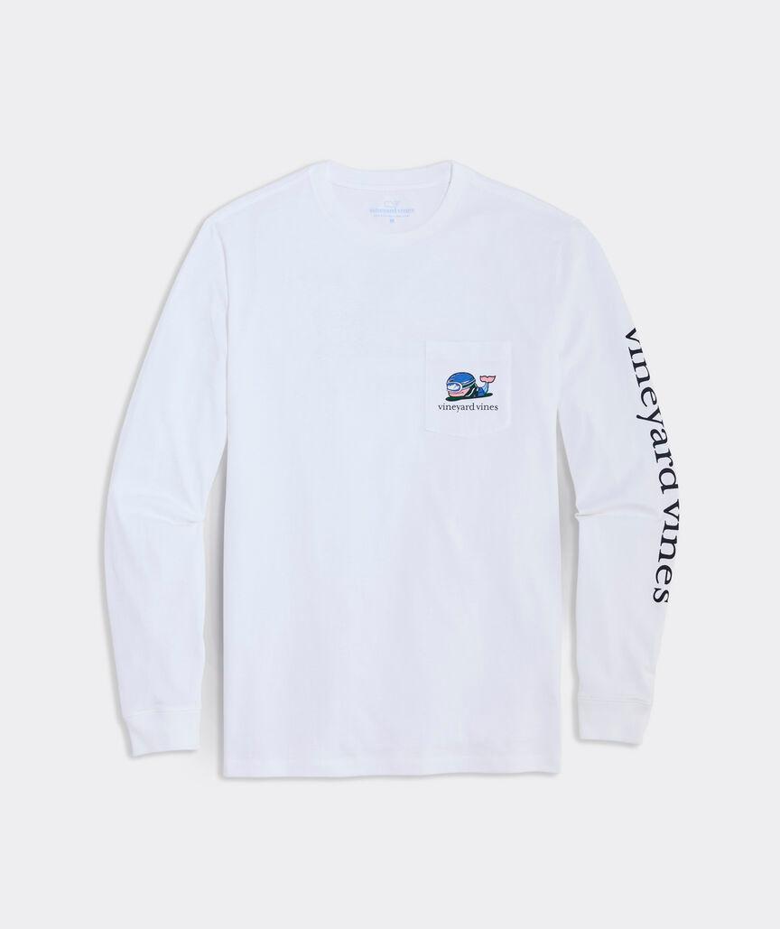 Snowboard Whale Long-Sleeve Pocket Tee Product Image