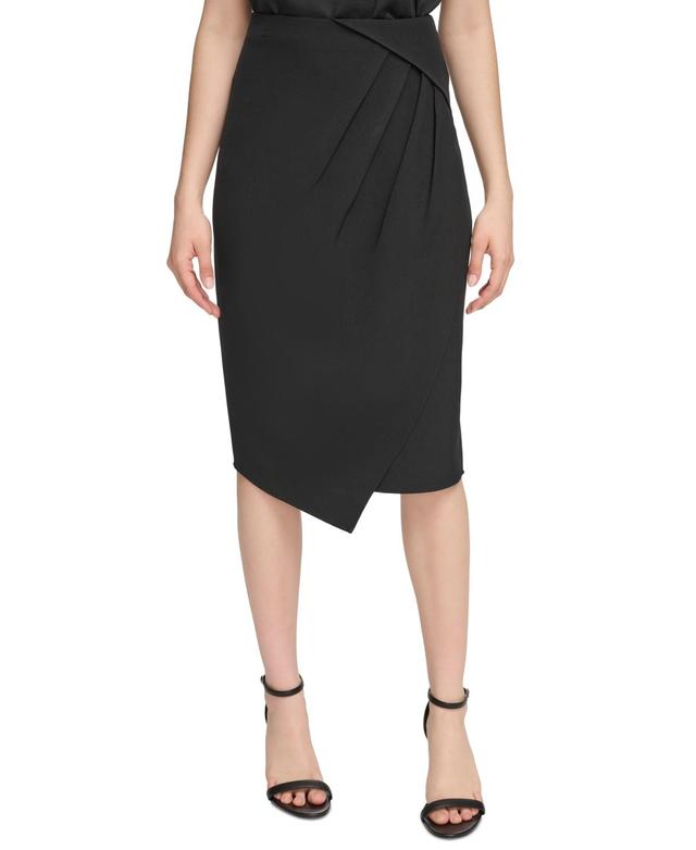 Calvin Klein Womens Angled-Hem Midi Skirt Product Image