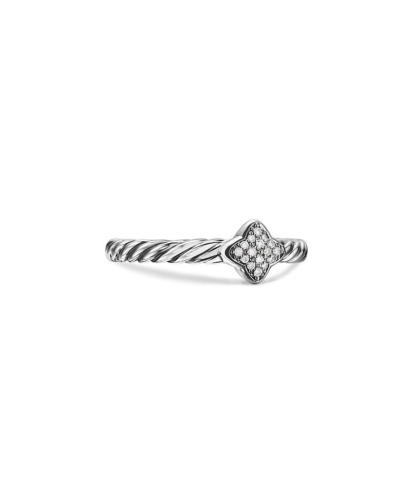 Womens Petite Pav Quatrefoil Stack Ring with Diamonds Product Image