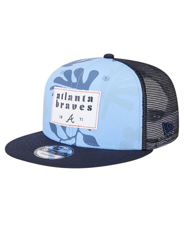 New Era Mens Navy Atlanta Braves Bikini Bottom Trucker 9FIFTY Snapback Hat Product Image